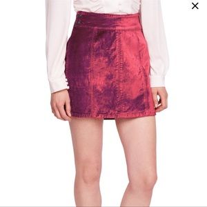 Free People Velvet Skirt